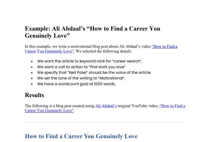 turn a youtube video into a blog to grow your audience